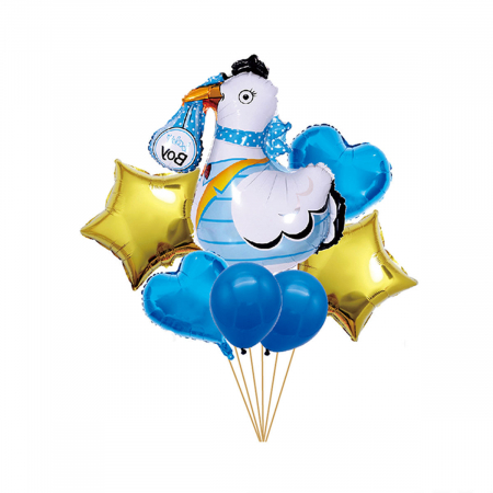 Articole party - Set aranjament 7 baloane figurina barza ' Boy ' 67 x 72 cm TZ5231