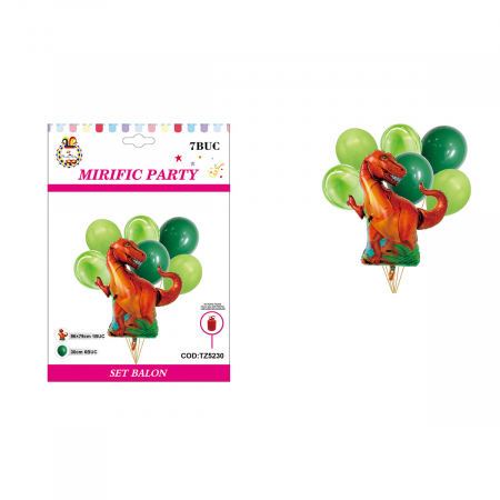 Articole party - Set aranjament 7 baloane figurina dinozaur 96 x 79 cm TZ5230
