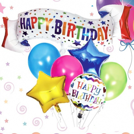 Articole party - Set aranjament 7 baloane ' Happy Birthday ' 057732