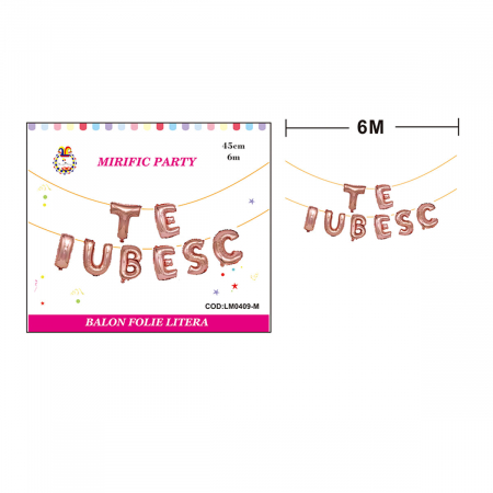 Articole party - Set aranjament 8 baloane din folie ' Te iubesc ' 6 m x 45 cm LM0409-M