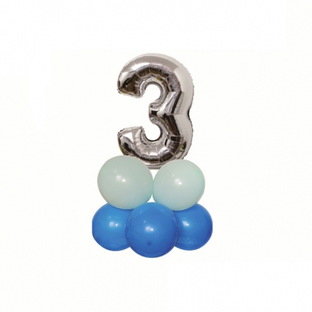 Articole party - Set aranjament 9 baloane cifra ' 3 ' 80 cm TZ5025