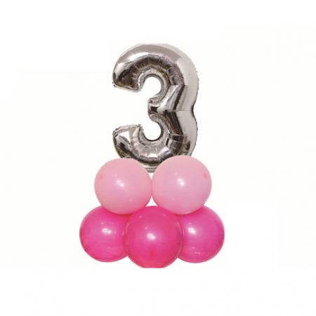 Articole party - Set aranjament 9 baloane cifra ' 3 ' 80 cm TZ5035