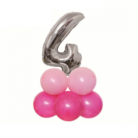 Articole party - Set aranjament 9 baloane cifra ' 4 ' 80 cm TZ5036