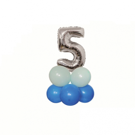 Articole party - Set aranjament 9 baloane cifra ' 5 ' 80 cm TZ5027
