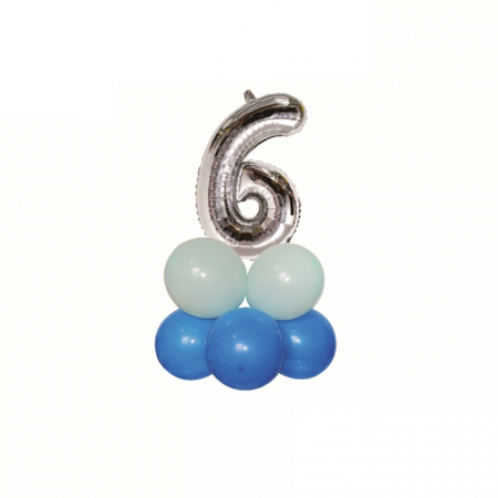 Articole party - Set aranjament 9 baloane cifra ' 6 ' 80 cm TZ5028