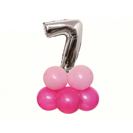 Baloane - Set aranjament 9 baloane cifra ' 7 ' 80 cm TZ5039