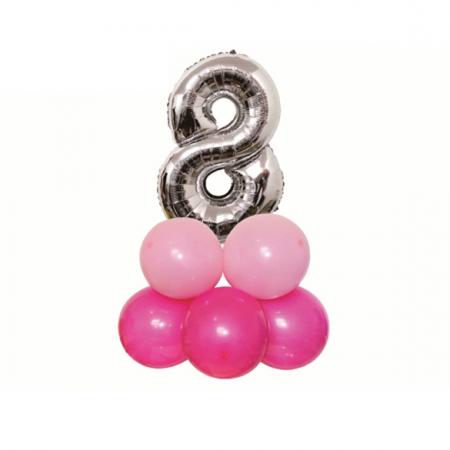 Baloane - Set aranjament 9 baloane cifra ' 8 ' 80 cm TZ5040