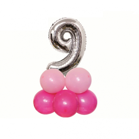 Baloane - Set aranjament 9 baloane cifra ' 9 ' 80 cm TZ5041