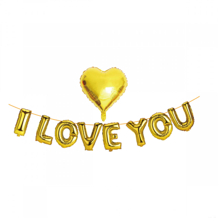 Baloane - Set aranjament 9 baloane din folie ' I love you ' 6 m x 45 cm LM0590