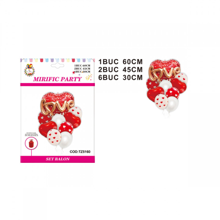 Baloane - Set aranjament 9 baloane decor iubire ' love ' 60 cm TZ5160