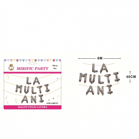 Articole party - Set aranjament baloane 10 litere ' La multi ani ' 6 m x 40 cm LM0737
