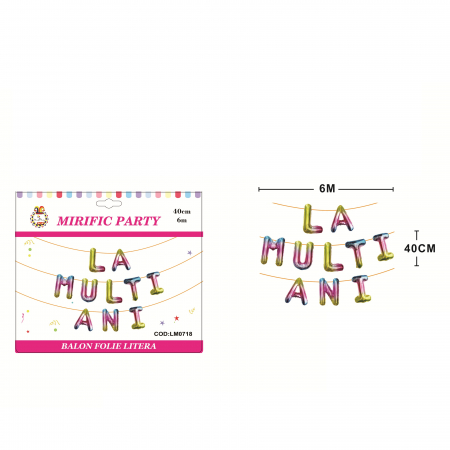 Articole party - Set aranjament baloane 10 litere ' La multi ani ' 6 m x 40 cm LM0718