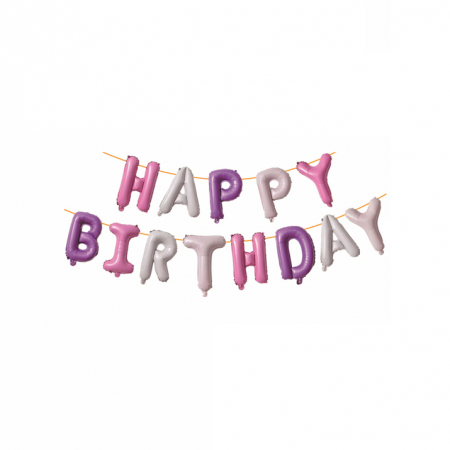 Baloane - Set aranjament 13 baloane ' Happy Birthday ' 6 m x 40 cm LM0721