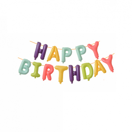 Baloane - Set aranjament 13 baloane ' Happy Birthday ' 6 m x 40 cm LM0722