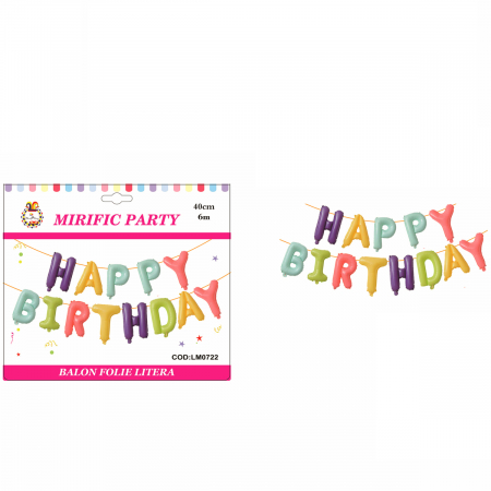 Baloane - Set aranjament 13 baloane ' Happy Birthday ' 6 m x 40 cm LM0722