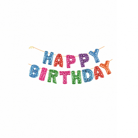 Articole party - Set aranjament 13 baloane ' Happy Birthday ' 6 m x 45 cm LM0715