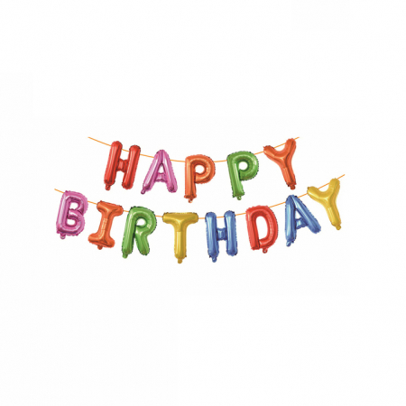 Baloane - Set aranjament 13 baloane ' Happy birthday ' 6 m x 40 cm LM0720