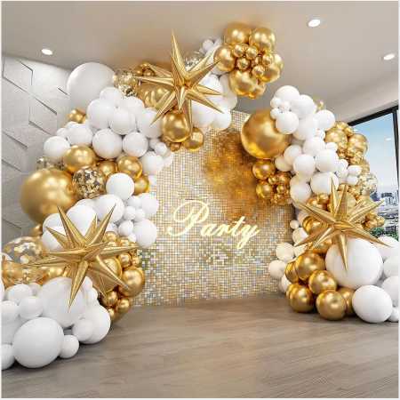 Baloane - Set baloane pentru aranjament tip arcada cu confetti, 245 piese TZ5393