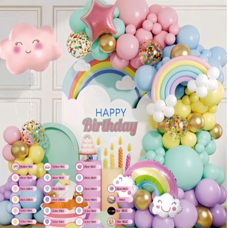 Baloane - Set baloane pentru aranjament tip arcada cu confetti, 248 piese TZ5404