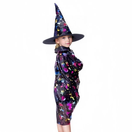 Articole casă - Set costum pentru Halloween 2-in-1, Pelerina si palarie MAS-205negru