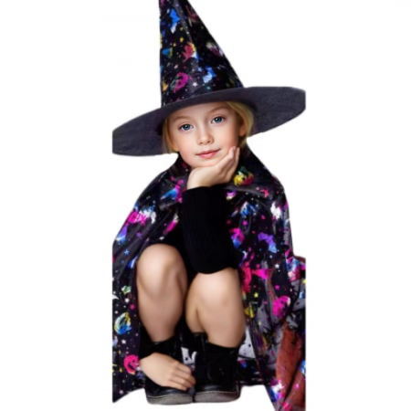 Articole casă - Set costum pentru Halloween 2-in-1, Pelerina si palarie MAS-205negru