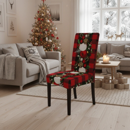 Huse scaune și canapele - Husa pentru scaun, model Craciun 6220-2531