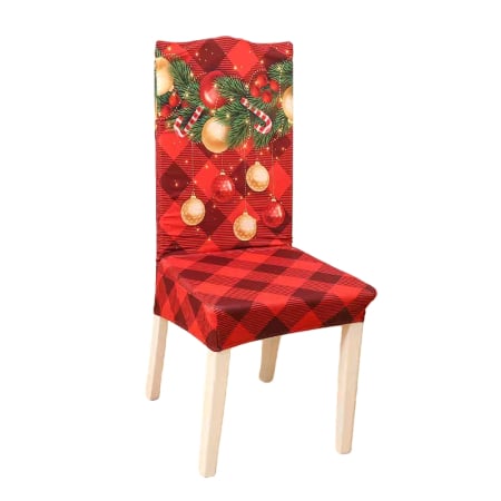 Huse scaune și canapele - Set fata masa si 4 huse scaune, model Craciun 6220-37/39