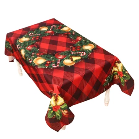 Huse scaune și canapele - Set fata masa si 4 huse scaune, model Craciun 6220-37/39