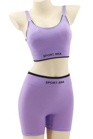 Bustiere - Set fitness 2 piese, bustiera si colanti scurti YAN-6757mov