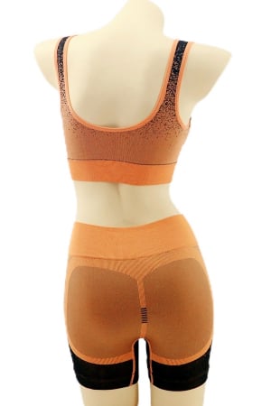 Bustiere - Set fitness 2 piese, bustiera si colanti scurti YAN-6765portocaliu