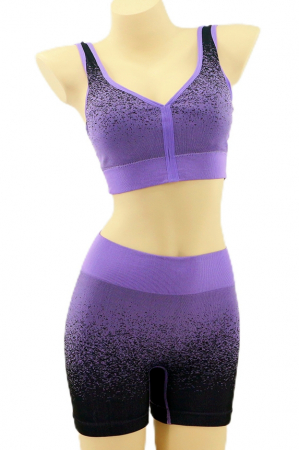 Bustiere - Set fitness 2 piese, bustiera si colanti scurti YAN-6765mov