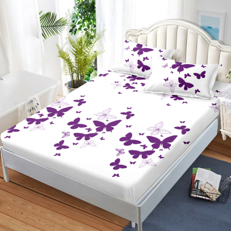 Huse cu elastic - Set husa de pat dublu cu elastic si 2 fete de perna SEP-L446