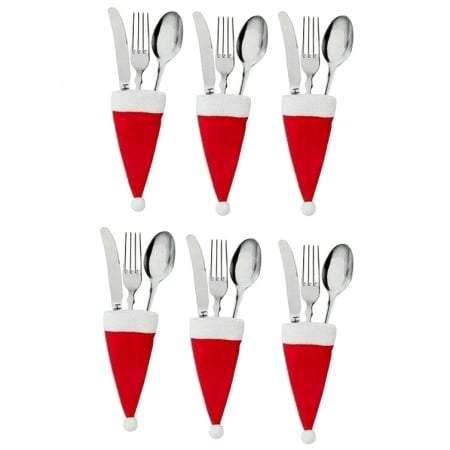 Articole pentru sărbători - Set huse pentru tacamuri, model Craciun HUSA01