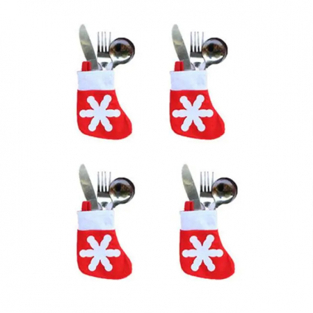 Articole pentru sărbători - Set huse pentru tacamuri, model Craciun HUSA06