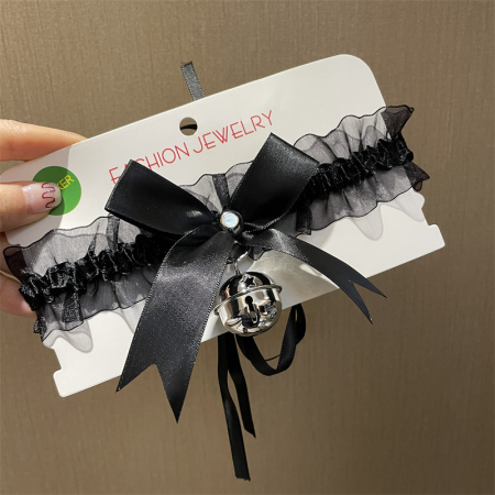 Accesorii erotică - Colier tip choker cu clopotel si funda YML-4097