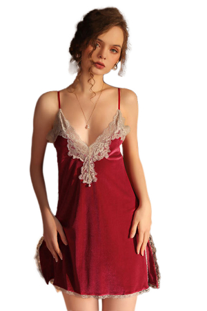 Halate - Set lenjerie erotica, halat, camasa de noapte sexy si chiloti tanga GJ588visiniu
