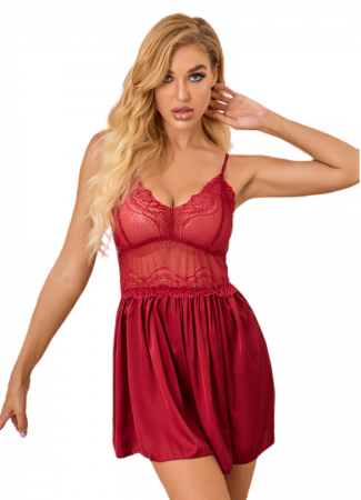 Lenjerie erotică - Set lenjerie erotica, camasa de noapte sexy si chiloti tanga GJ6015