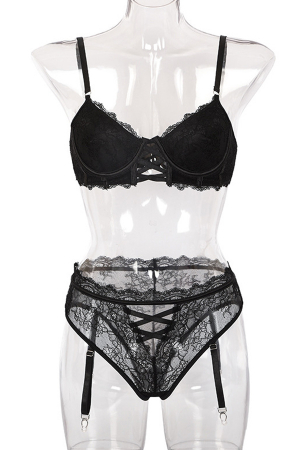 Set lenjerie erotica cu dantela, sutien si chiloti brazilieni FS-Z0524 [6]
