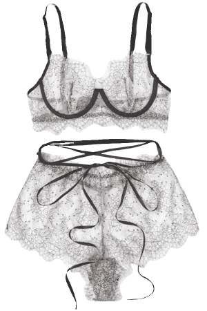Lenjerie erotică - Set lenjerie senzuala cu dantela, sutien si chiloti sexy TY-LX11alb