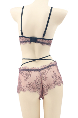 Lenjerie erotică - Set lenjerie senzuala cu dantela, sutien si chiloti sexy TY-LX11mov