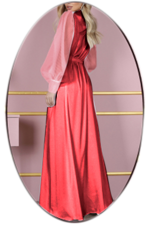 Halate - Set lenjerie sexy tip pijama, halat din satin matasos, cordon si chiloti tanga TY-694visiniu