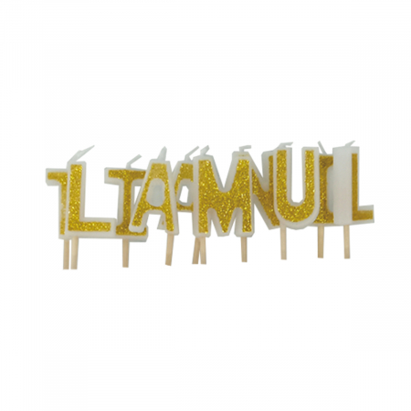 Lumânări tort - Set 10 lumanari aniversare pentru tort ' La multi ani ' 7 cm LZ2511