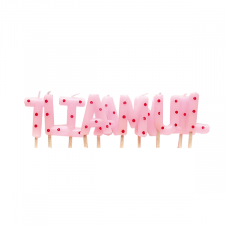 Lumânări tort - Set 10 lumanari aniversare pentru tort ' La Multi Ani ' 7 cm LZ2513