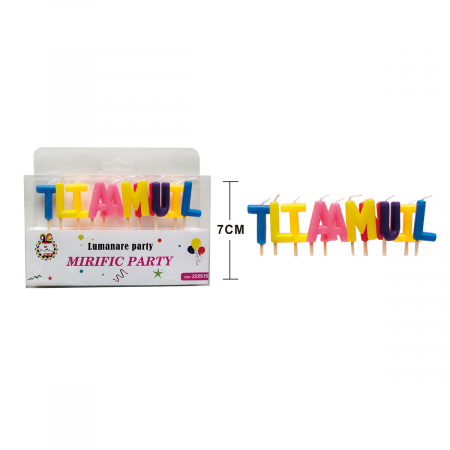 Lumânări tort - Set 10 lumanari aniversare pentru tort ' La Multi Ani ' 7 cm LZ2515