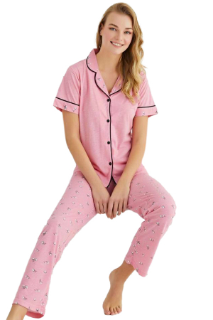 Pijamale - Set pijama din doua piese, camasa si pantaloni lungi 7058