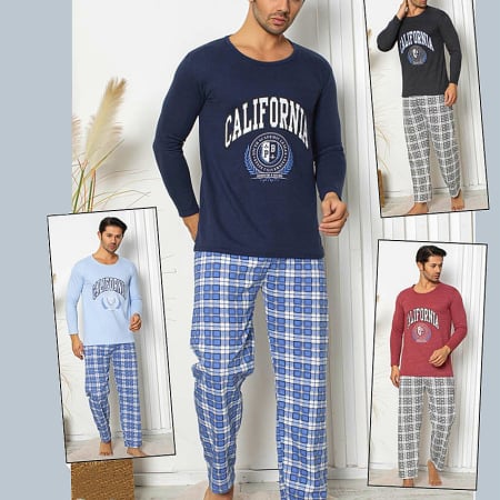 Pijamale - Set pijama doua piese, bluza cu maneca lunga si pantaloni lungi 12871