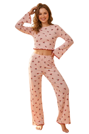 Pijamale - Set pijama doua piese, bluza cu maneca lunga si pantaloni lungi SUSU-2602-2