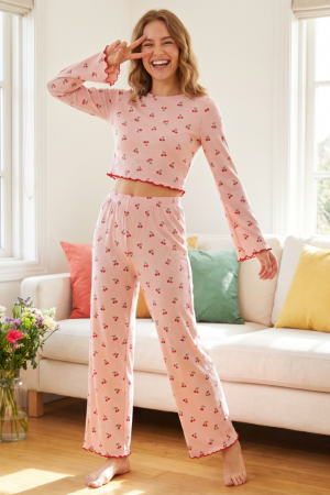 Pijamale - Set pijama doua piese, bluza cu maneca lunga si pantaloni lungi SUSU-2602-2