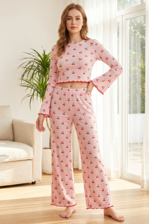 Pijamale - Set pijama doua piese, bluza cu maneca lunga si pantaloni lungi SUSU-2602-2