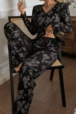 Damă - Set pijama doua piese, bluza cu maneca lunga si pantaloni lungi SUSU-2615-4